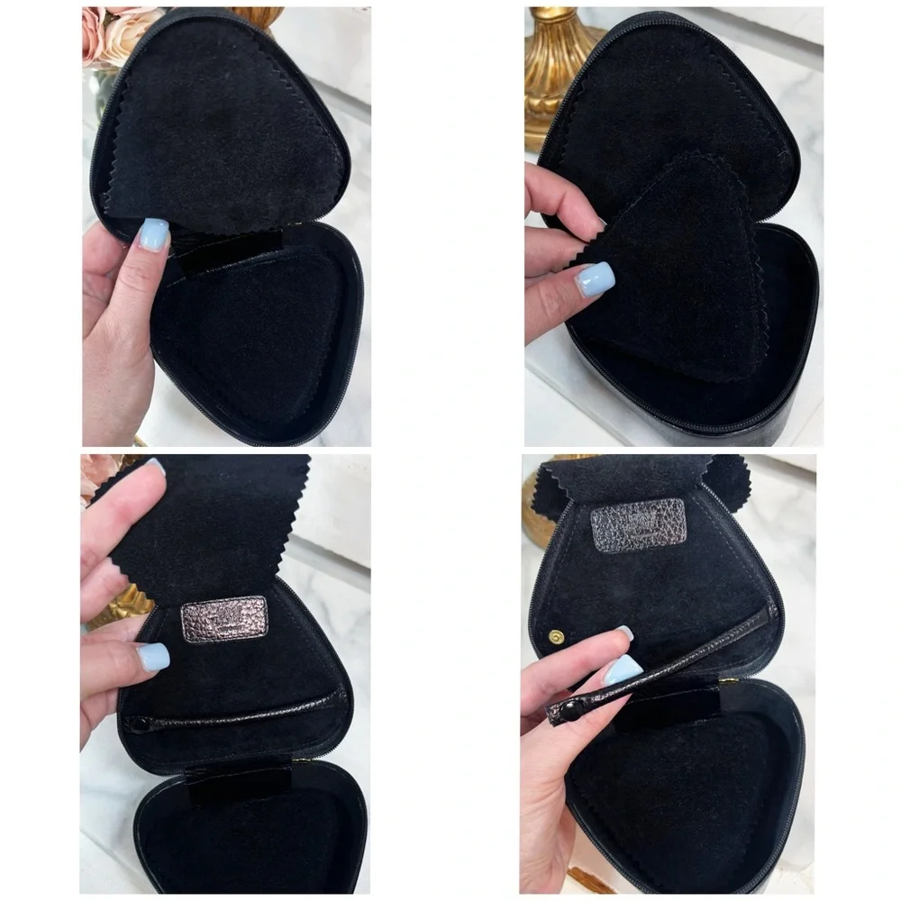 Gianni Versace Black Leather Medusa Jewelry Case